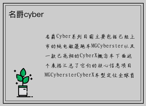 名爵cyber